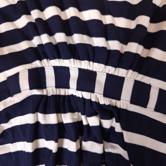 Boden Striped Maxi Dress Womens 10L Blue White Tank Sleeveless Gathers Beach - Picture 9 of 15